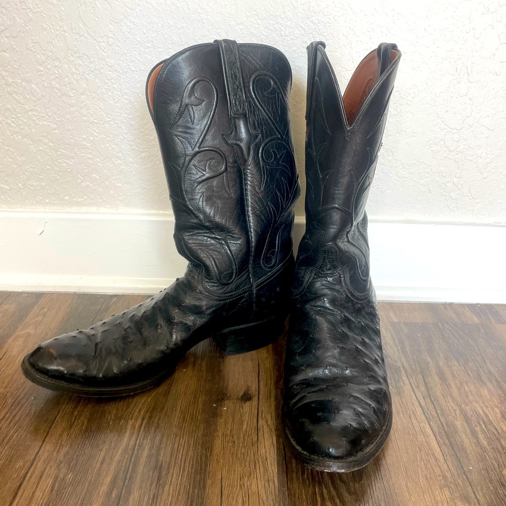 Black Ostrich Lucchese Boots - Men’s Size 10 1/2